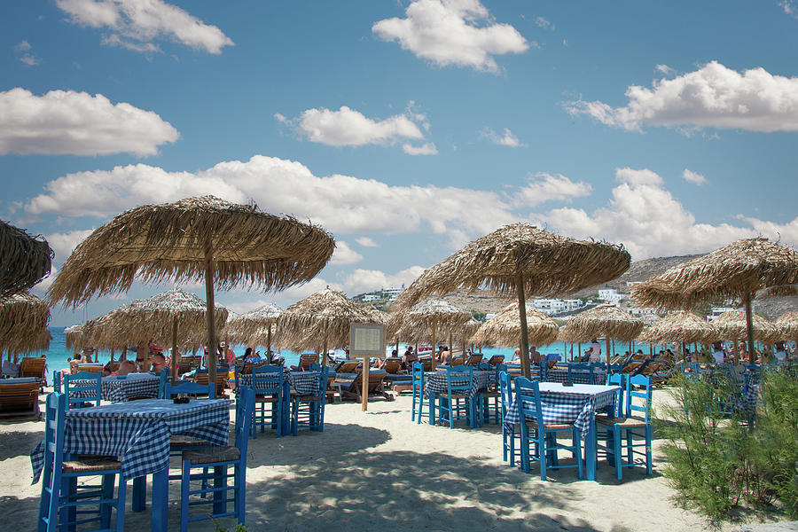 Restaurant On The Beach, Mykonos Photograph by Ed Freeman