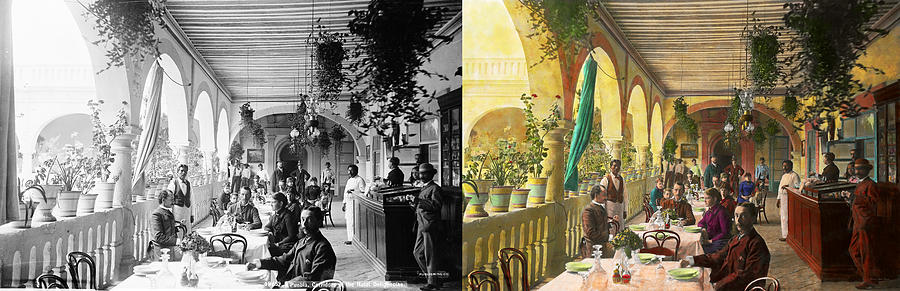 Restaurant - Waiting for service - 1890 - Side by side Photograph by Mike Savad