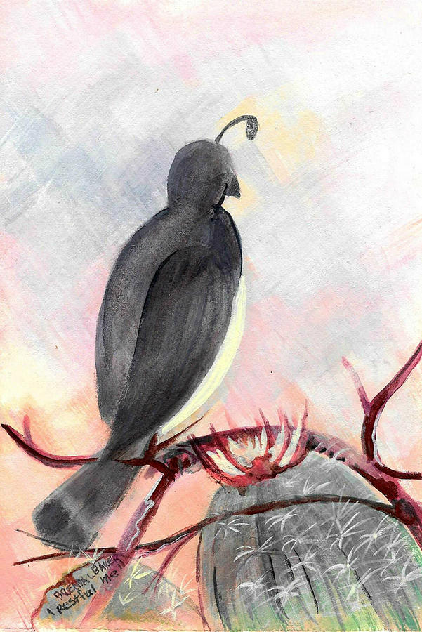 Bird Painting - Restful Me by Brenda L  Baker