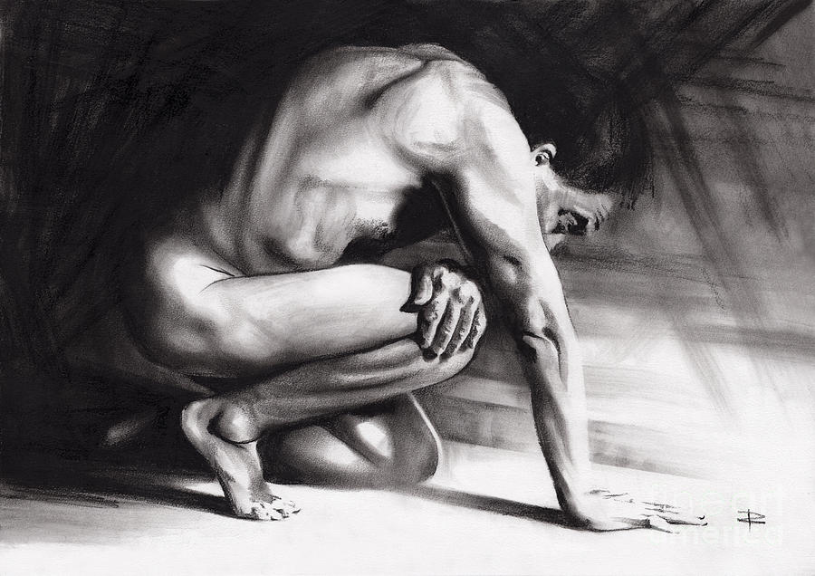 Black And White Drawing - Resting Il by Paul Davenport