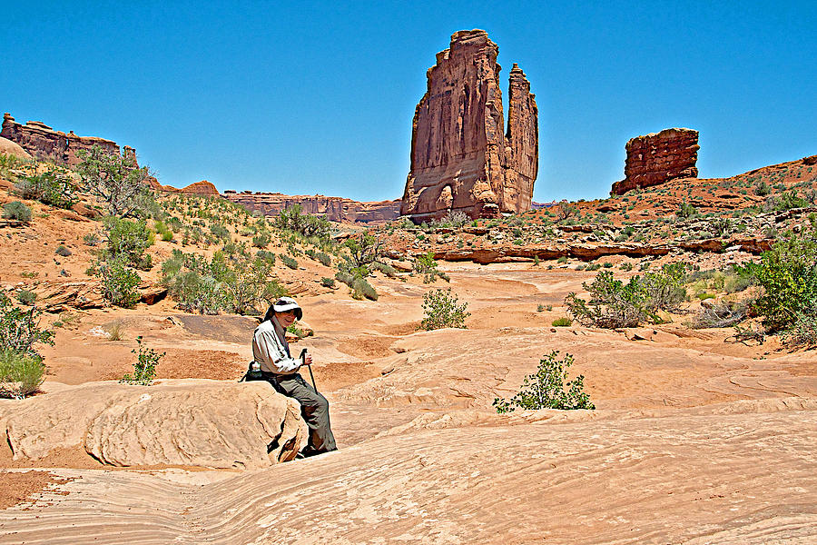 Resting in the Park Avenue Wash in Arches  National Park, Utah  Photograph by Ruth Hager