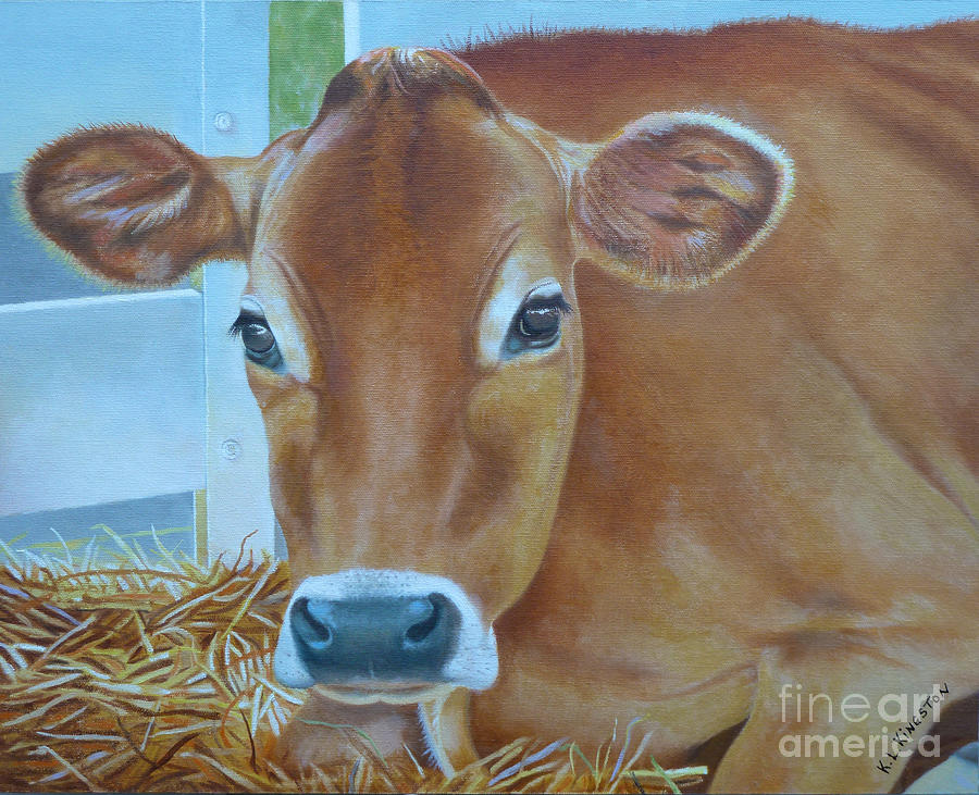 Resting Jersey mom Painting by K L Kingston