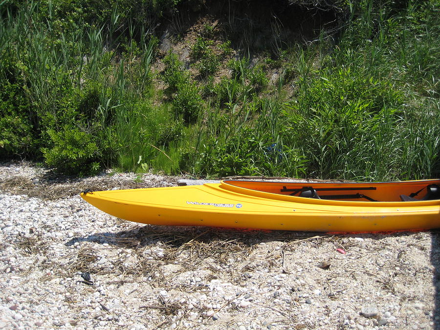 Resting Yellow Kayak Photograph by Deborah A Andreas