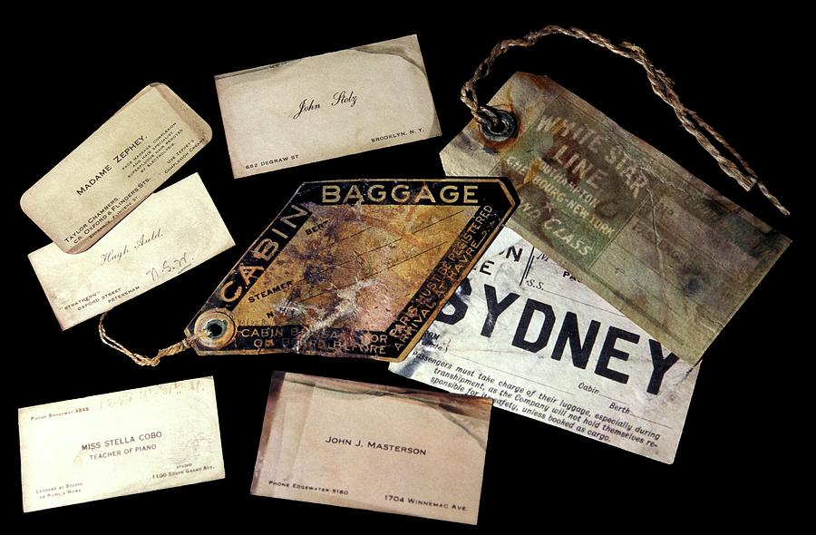 Luggage Receipt From The Titanic by Patrick Landmann/science Photo Library