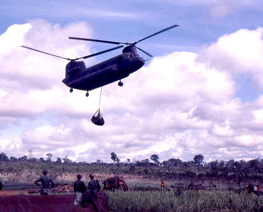 Chinook Helicopter Photograph - Resupply by Norman Johnson Chinook Helicopter Photograph - Resupply by Norman Johnson