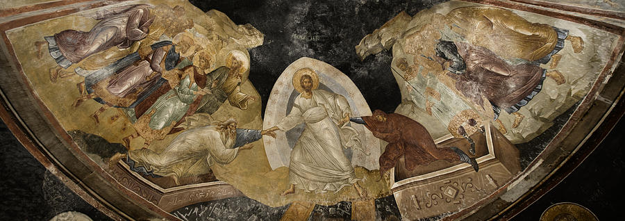 Byzantine Photograph - Resurrection of Adam and Eve Panorama by Stephen Stookey
