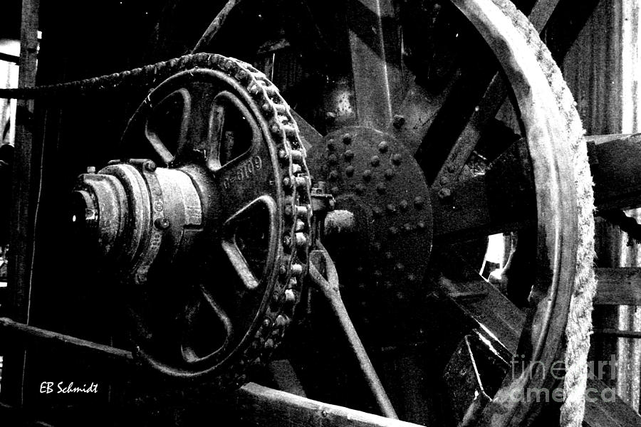 Retired Machines 06 - Sprocket and Pulley Photograph by E B Schmidt