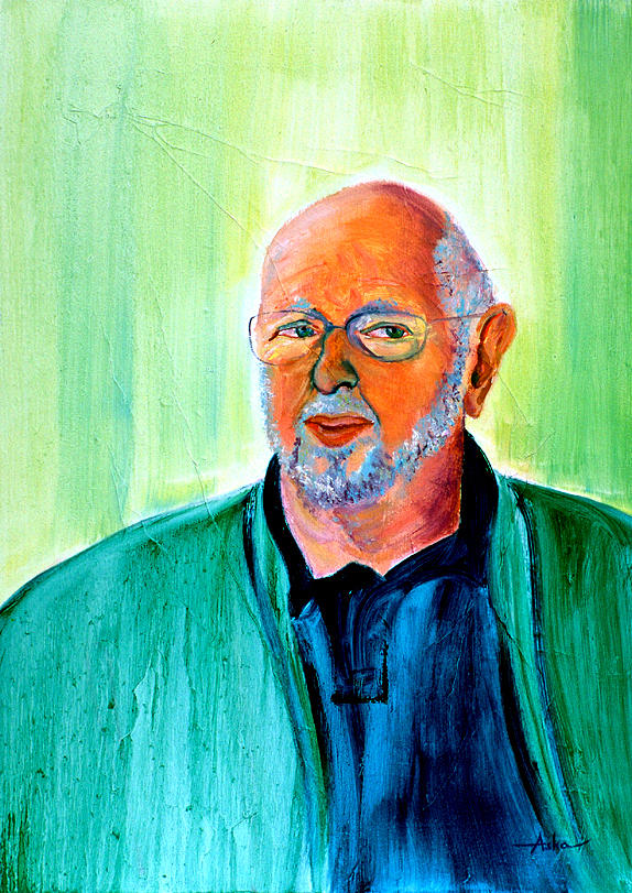 Retired Newspaper Journalist Painting by Asha Carolyn Young
