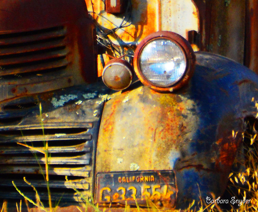 Headlight On A Retired Relic Photograph by Barbara Snyder