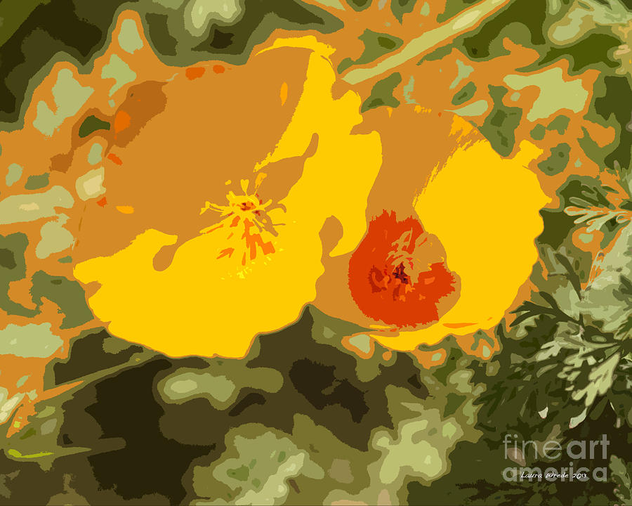 Poppy Photograph - Retro Abstract Poppies 3 by Artist and Photographer Laura Wrede