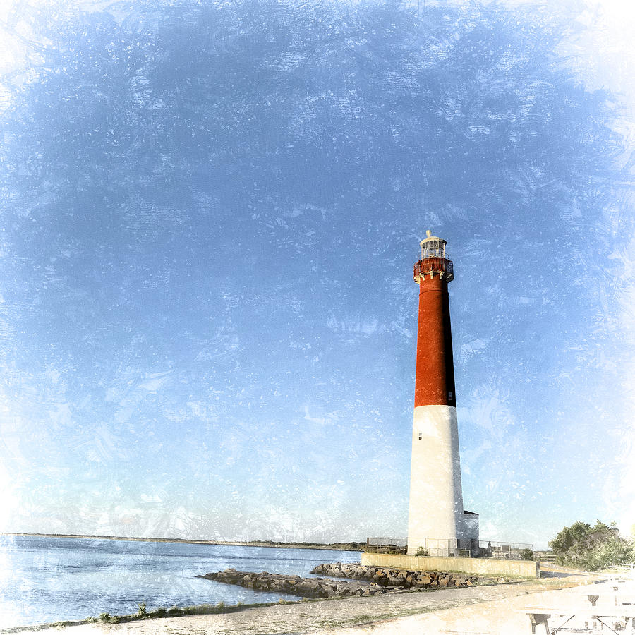 Retro Barnegat Lighthouse Barnegat Light New Jersey Photograph by ...