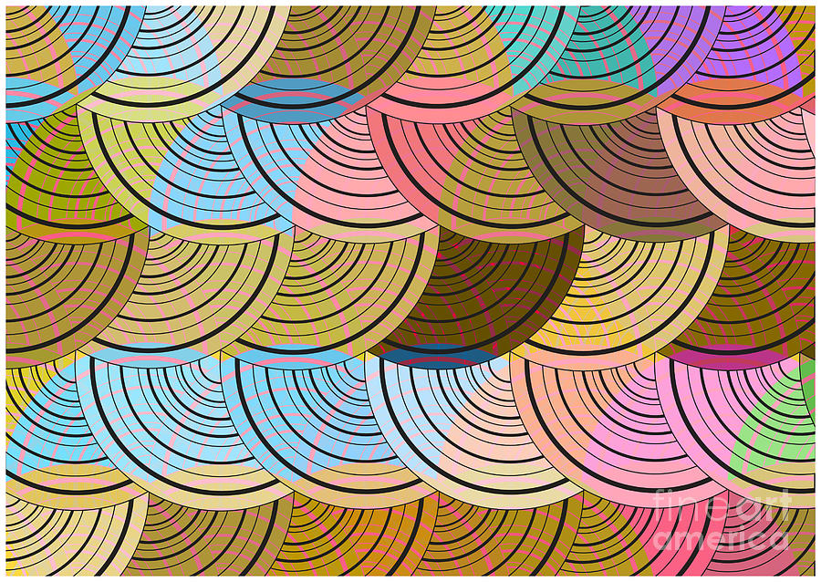 Color Digital Art - Retro Circles Background by Pizla09 Color Digital Art - Retro Circles Background by Pizla09