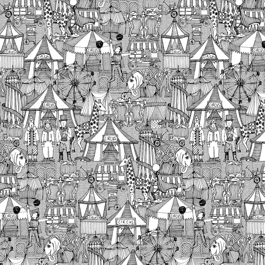 vintage circus clip art black and white