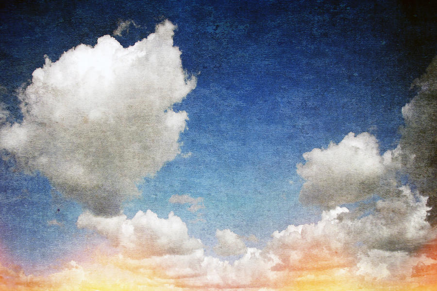 Retro clouds Digital Art by Steve Ball - Fine Art America