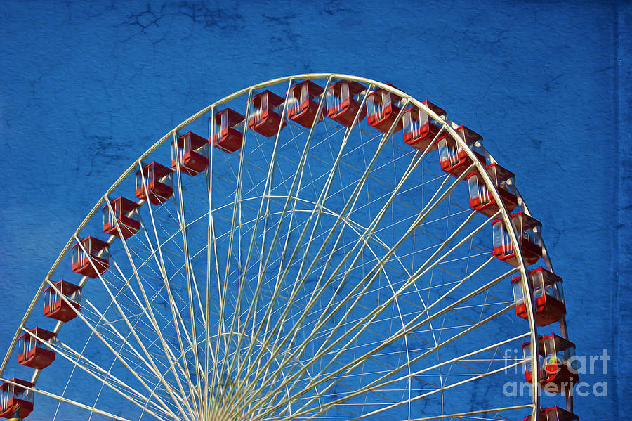 Chicago Photograph - Retro Ferris Wheel by Laura D Young