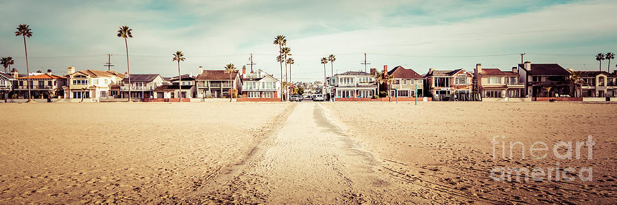 Retro Newport Beach Panorama at 11th Street and Balboa Photograph by Paul Velgos