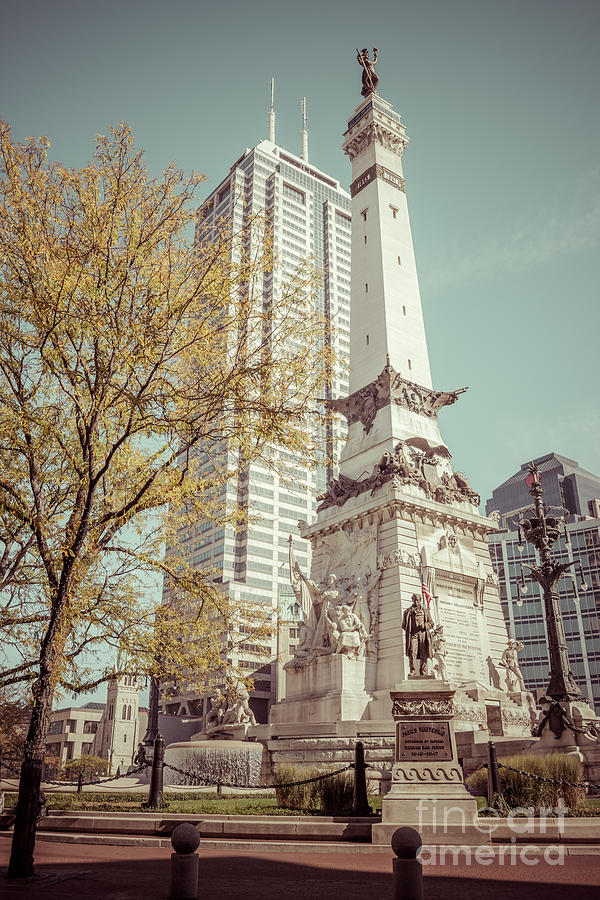Indianapolis Photograph - Retro Picture of Indianapolis Soldiers and Sailors Monument  by Paul Velgos