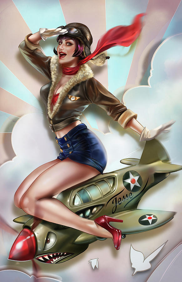 Retro Pin-up Girl Astride World War Two Photograph by Ikon Images