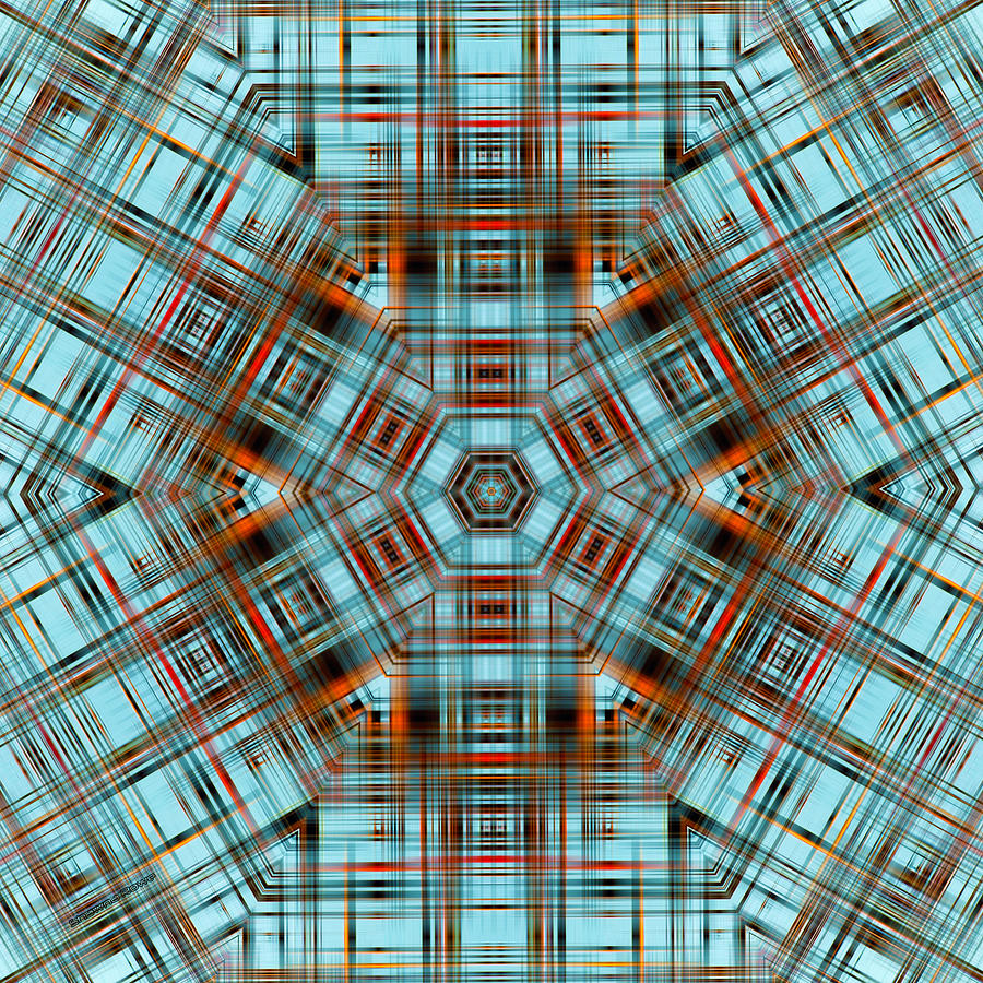Pattern Digital Art - Retro Plaid Kaleidoscope by Shawna Rowe