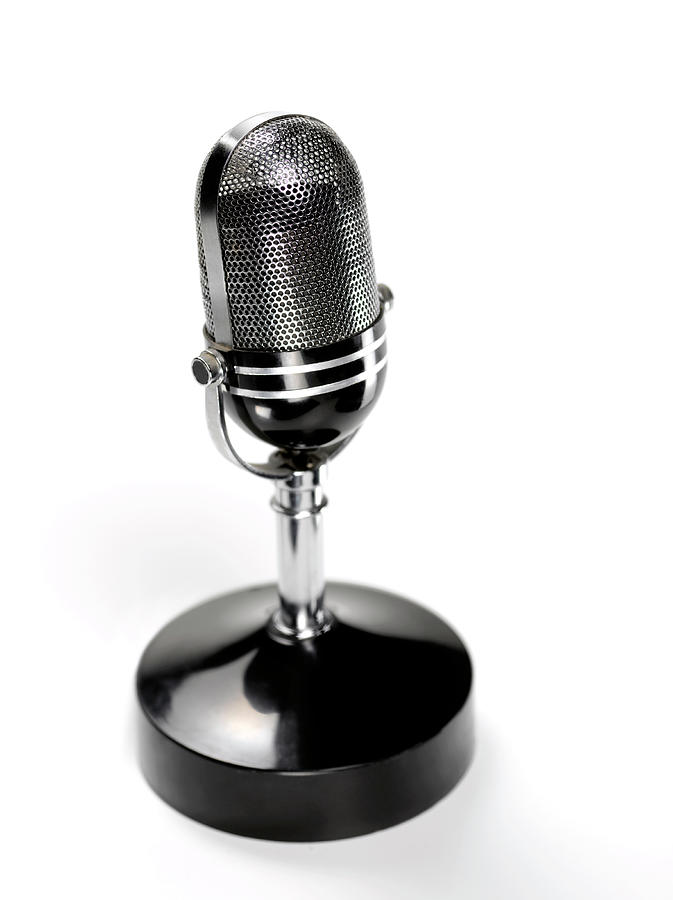 Retro Radio Studio Microphone With Copy Photograph by Peter Dazeley