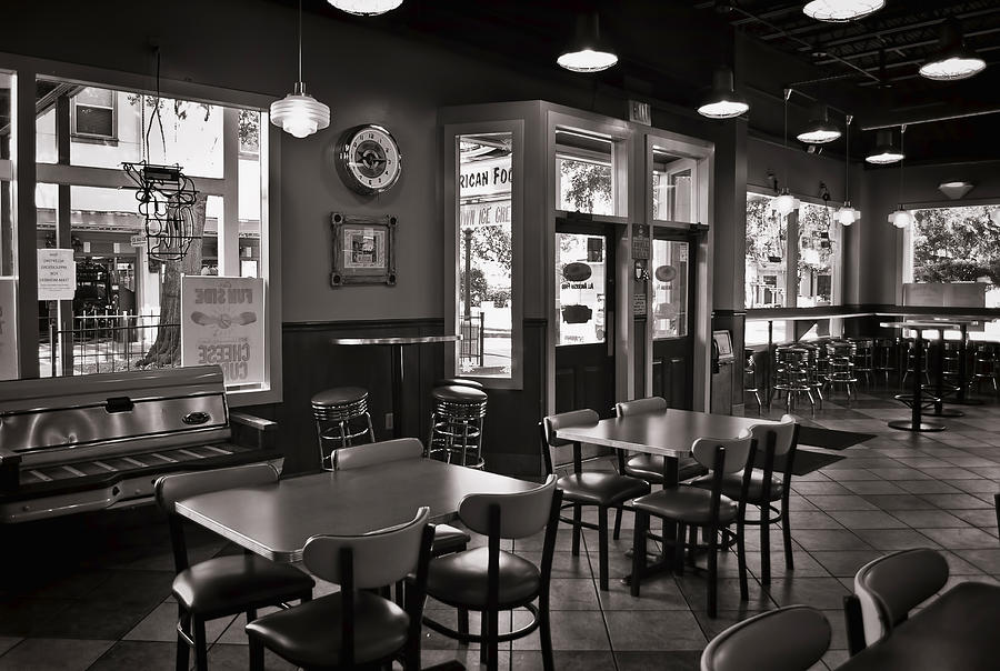 Retro Restaurant in b/w Photograph by Greg Jackson