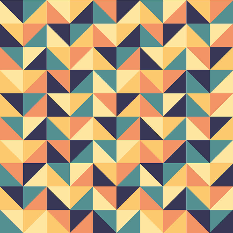 Retro seamless pattern with triangles Digital Art by Olga Tkachenko ...