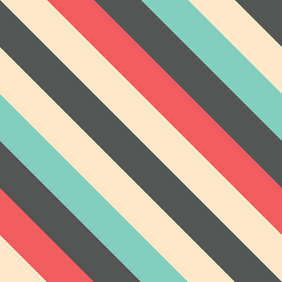 Abstract Digital Art - Retro Striped Pattern by Mike Taylor