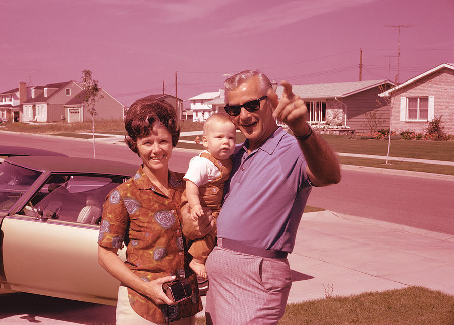 Retro suburban family Photograph by Pnc