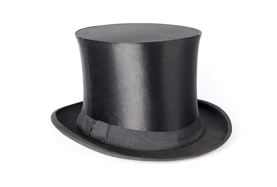 Retro top hat on white background Photograph by Art-4-art