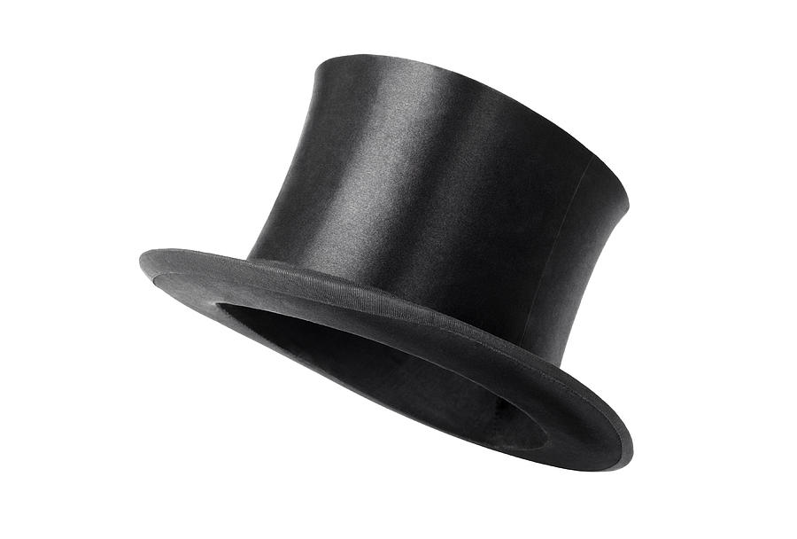 Retro top hat ready to wear on white background Photograph by Art-4-art