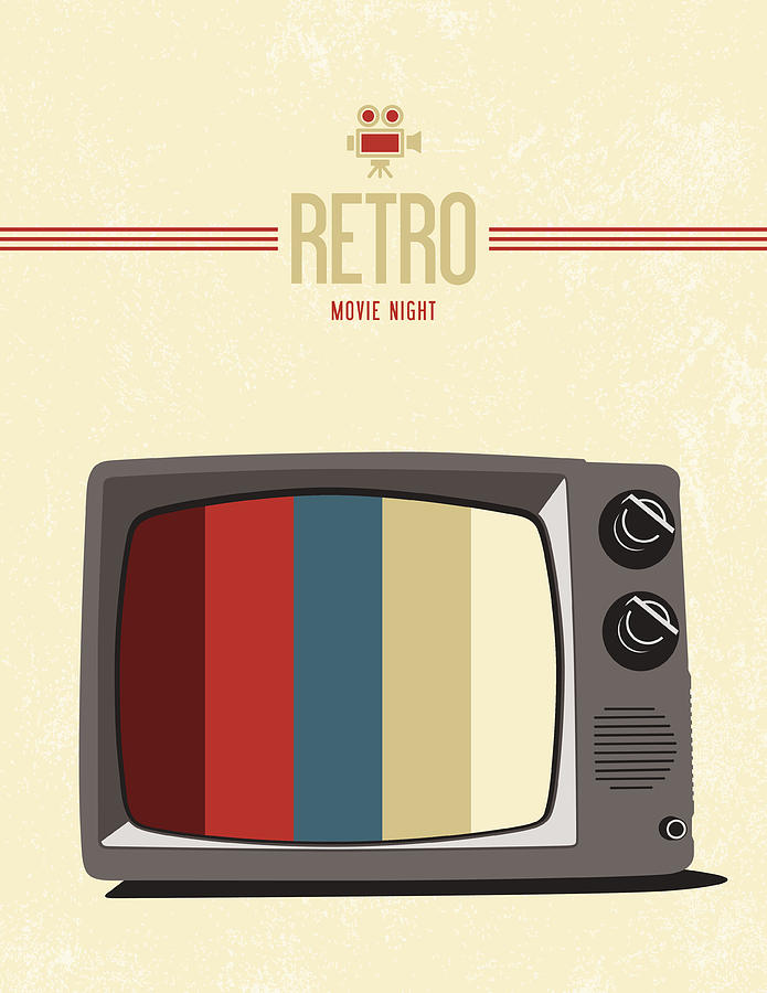 Retro tv movie poster design Drawing by James Carroll