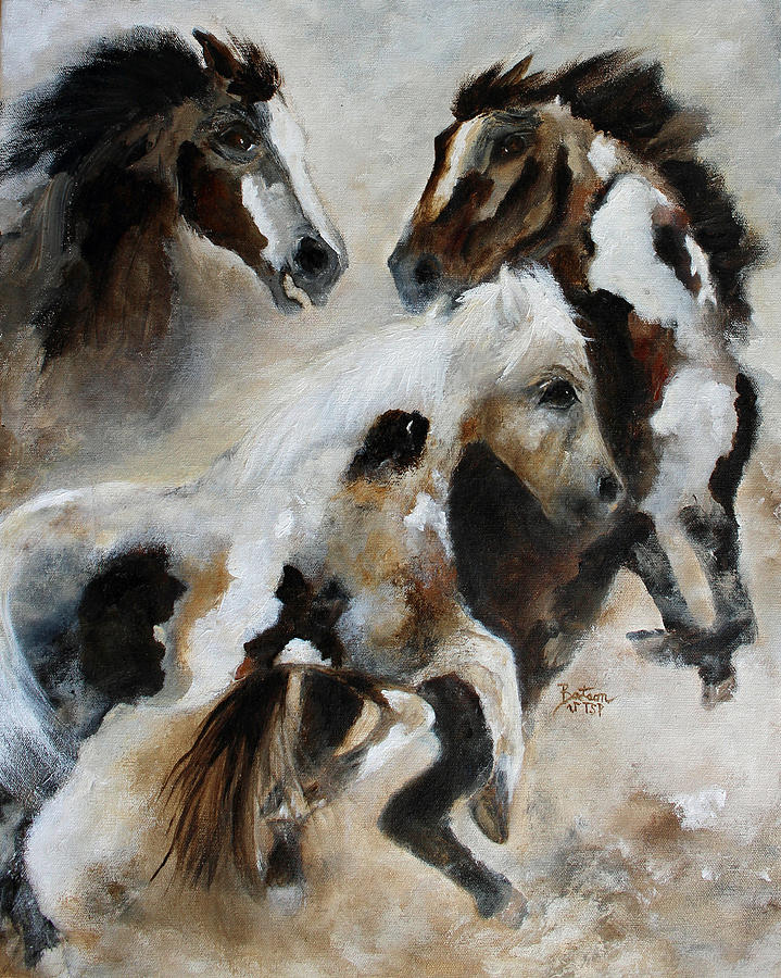 Return of the Wild Stallions Painting by Barbie Batson