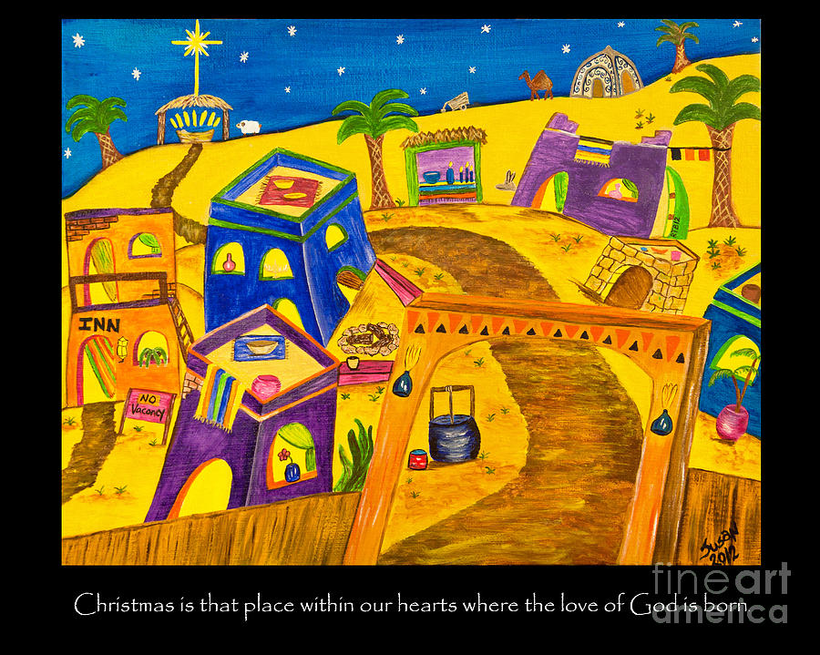 Return to Bethlehem Village Painting by Susan Cliett