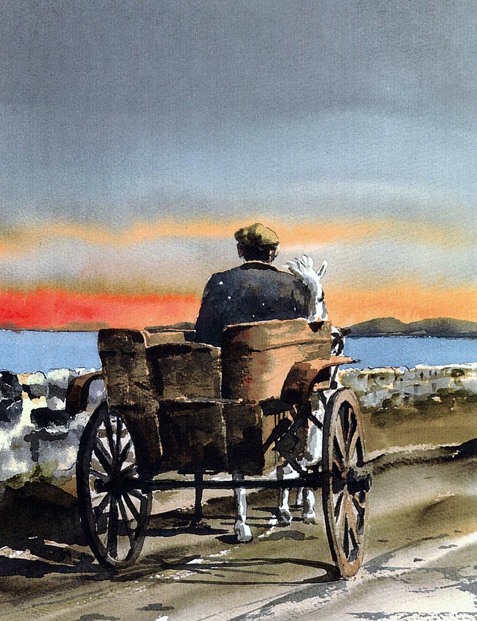 Returning home. Painting by Val Byrne