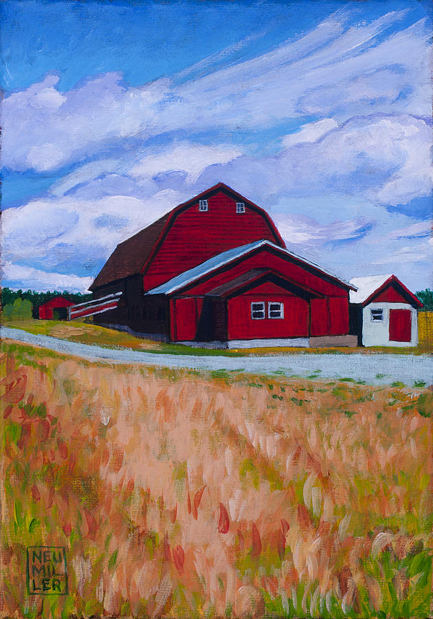 Reuble Barn Whidbey Island Painting by Stacey Neumiller