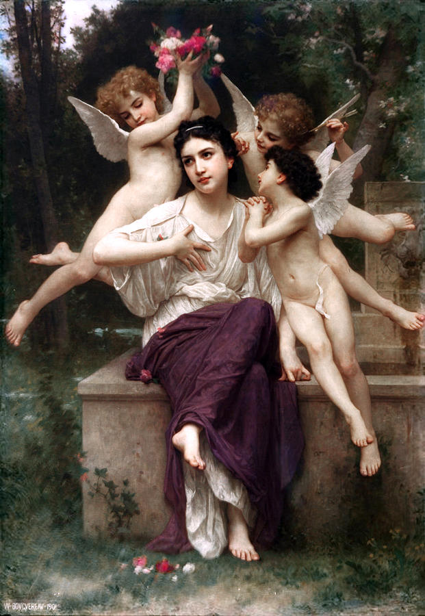 Reve de printemps Painting by William-Adolphe Bouguereau