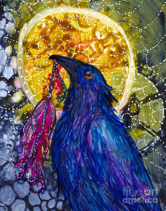 Reveling Raven Painting by Francine Dufour Jones