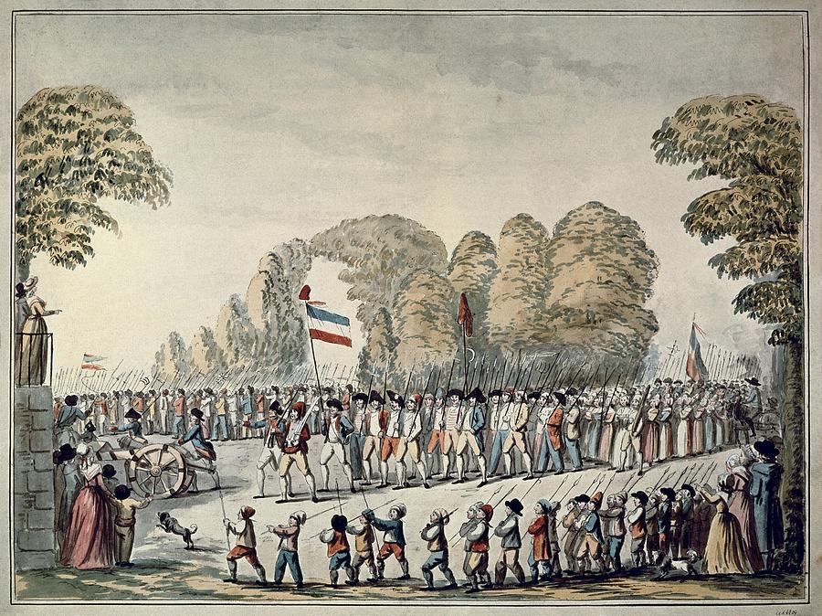 Flag Photograph - Revolutionary Procession. Etienne by Everett