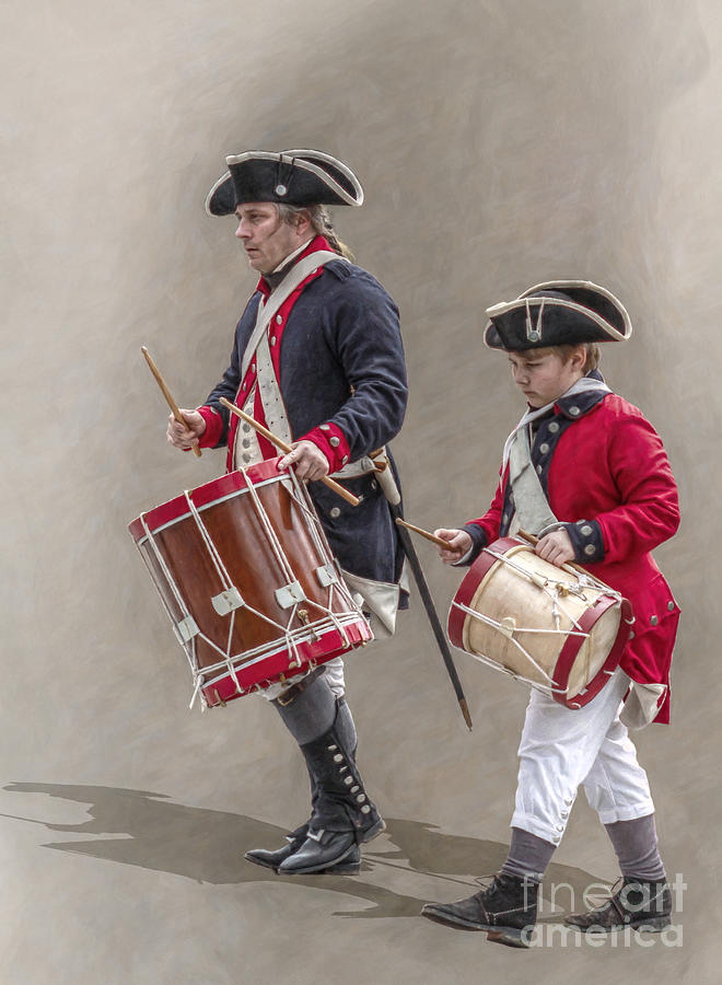 Revolutionary War Drummers  Digital Art by Randy Steele