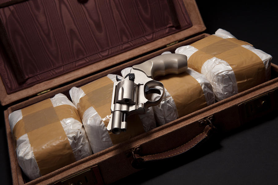 Revolver and Drugs in a Briefcase Photograph by Halbergman
