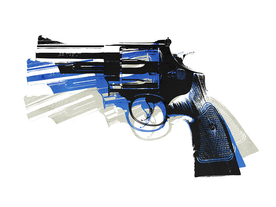 Revolver on White - left facing Digital Art by Michael Tompsett