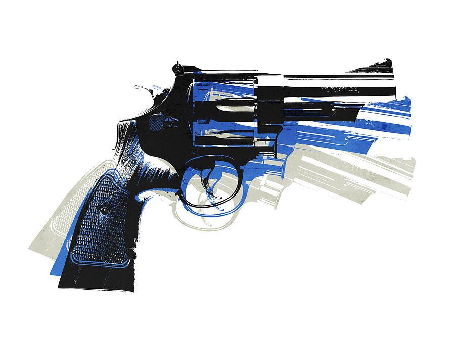 Revolver Digital Art - Revolver on White - right facing by Michael Tompsett