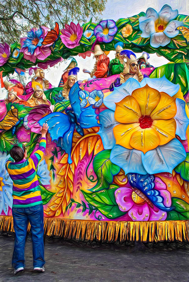 Rex Mardi Gras Parade - Paint Photograph by Steve Harrington