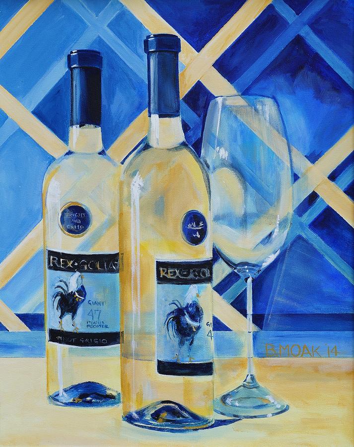 Rex with Wine Glass Painting by Barbara Moak