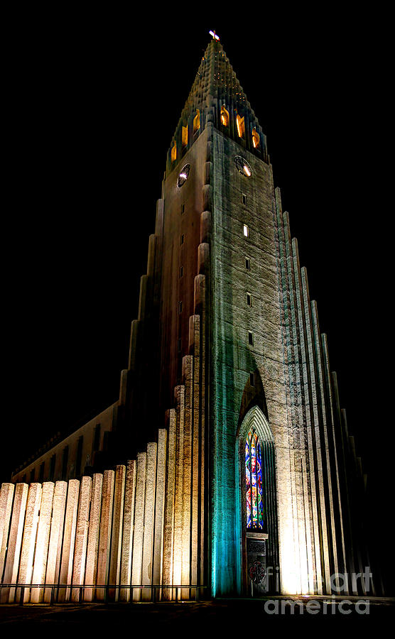 Reykjavik Church At Night Photograph by Jasna Buncic