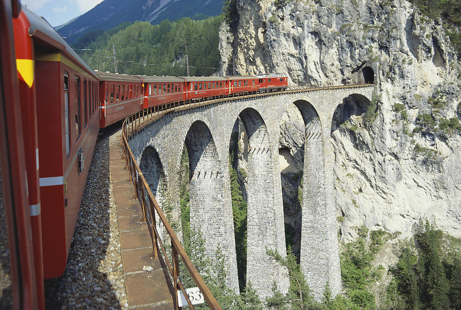 Rhaetian Railway, Switzerland Photograph by K. Van Den Berg