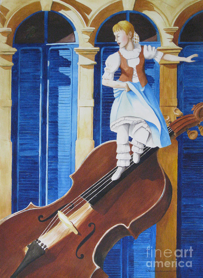 Viola Painting - Rhapsody In Blue by Parrish Hirasaki Viola Painting - Rhapsody In Blue by Parrish Hirasaki