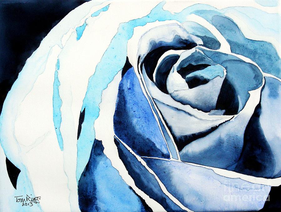 Rose Painting - Rhapsody in Blue by Tom Riggs