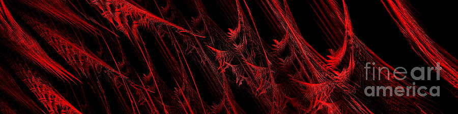 Rhapsody In Red H - Panorama - Abstract - Fractal Art Digital Art by Andee Design