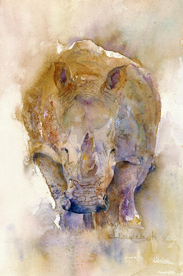 Rhinoceros Painting - Rhino by Cynthia Roudebush